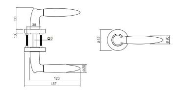 ProGriff TD-Elen auf Rosette–Chrom/Nickel matt